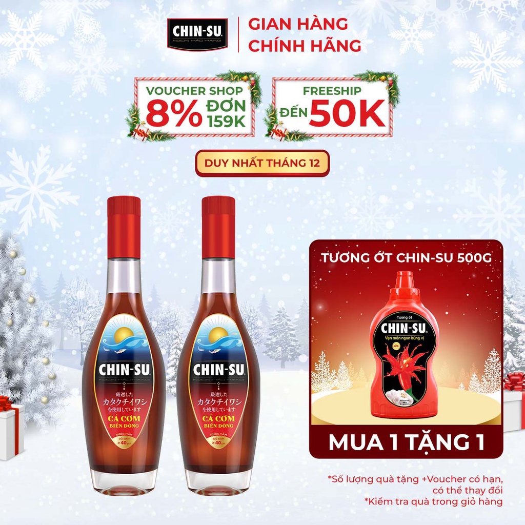 Combo 2 Nước Mắm CHIN-SU Cá Cơm Biển Đông Khẩu Vị Đang Bán Tại Nhật Bản Chai 500Ml
