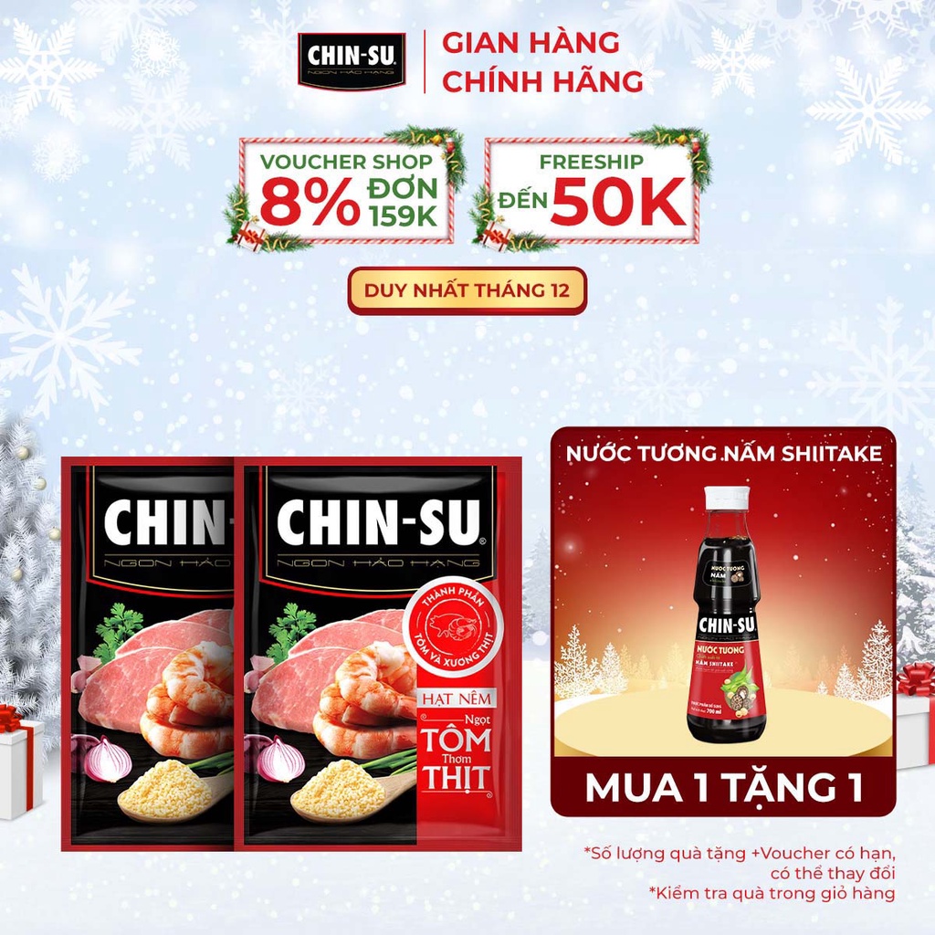 Combo 2 Hạt Nêm CHIN-SU Ngọt Tôm Thơm Thịt Gói 900g