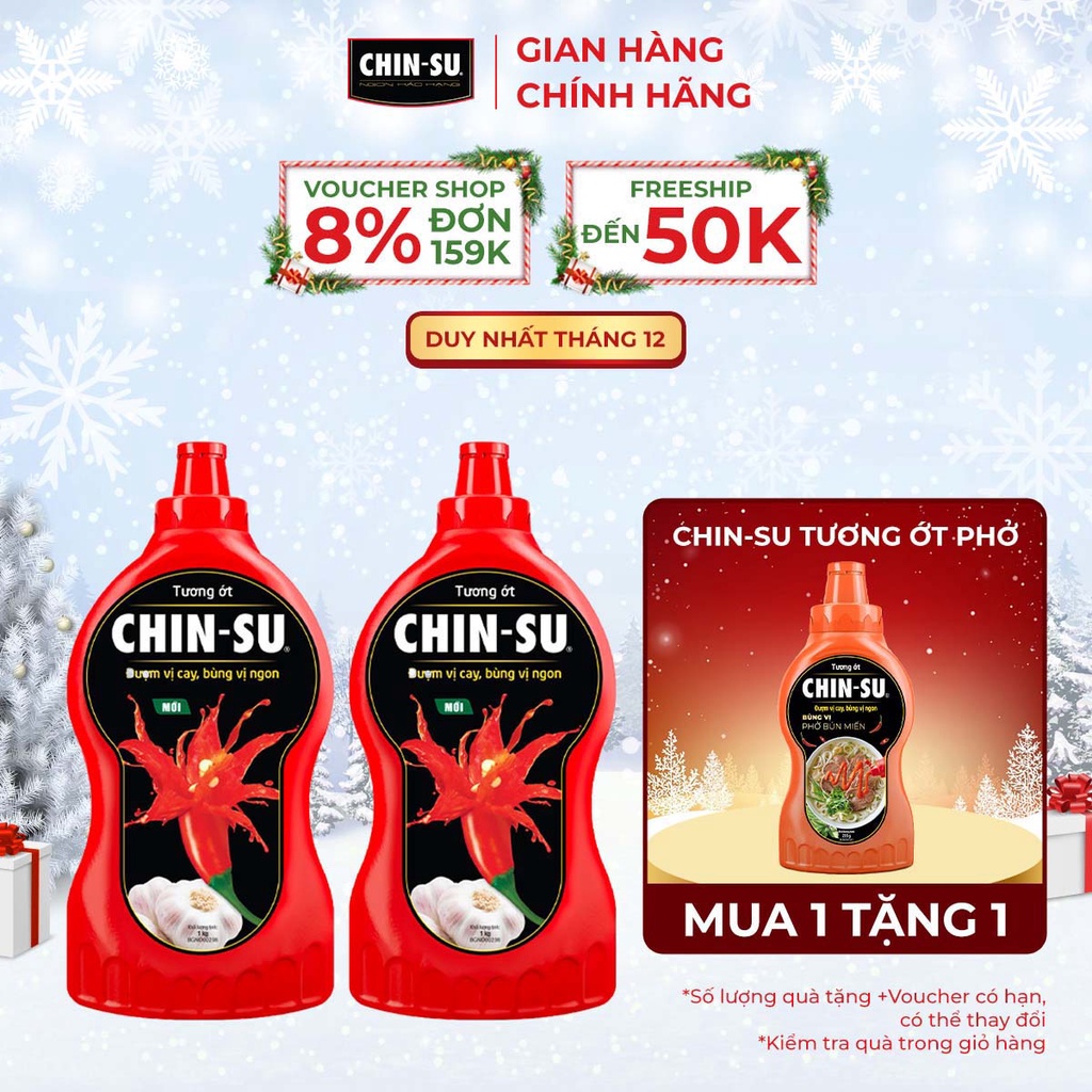 Combo 2 Tương Ớt CHIN-SU 1KG