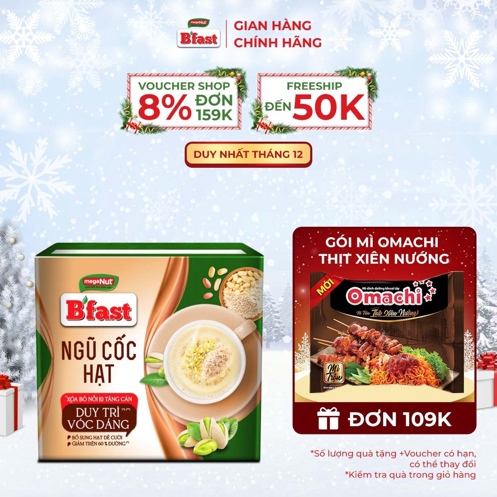 Ngũ Cốc Hạt B'Fast - Hộp 10 Gói X 22G