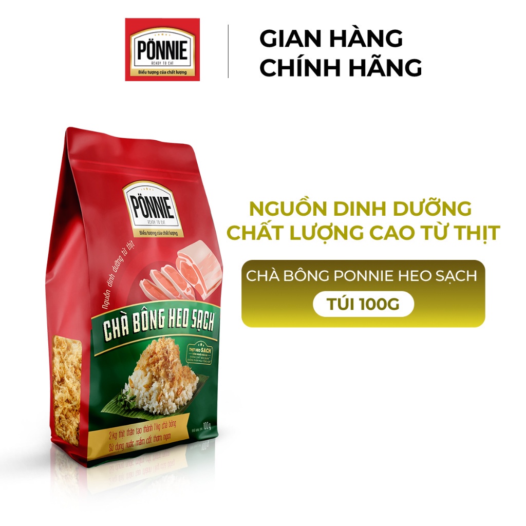 Chà Bông Ponnie Heo Sạch Gói 100g