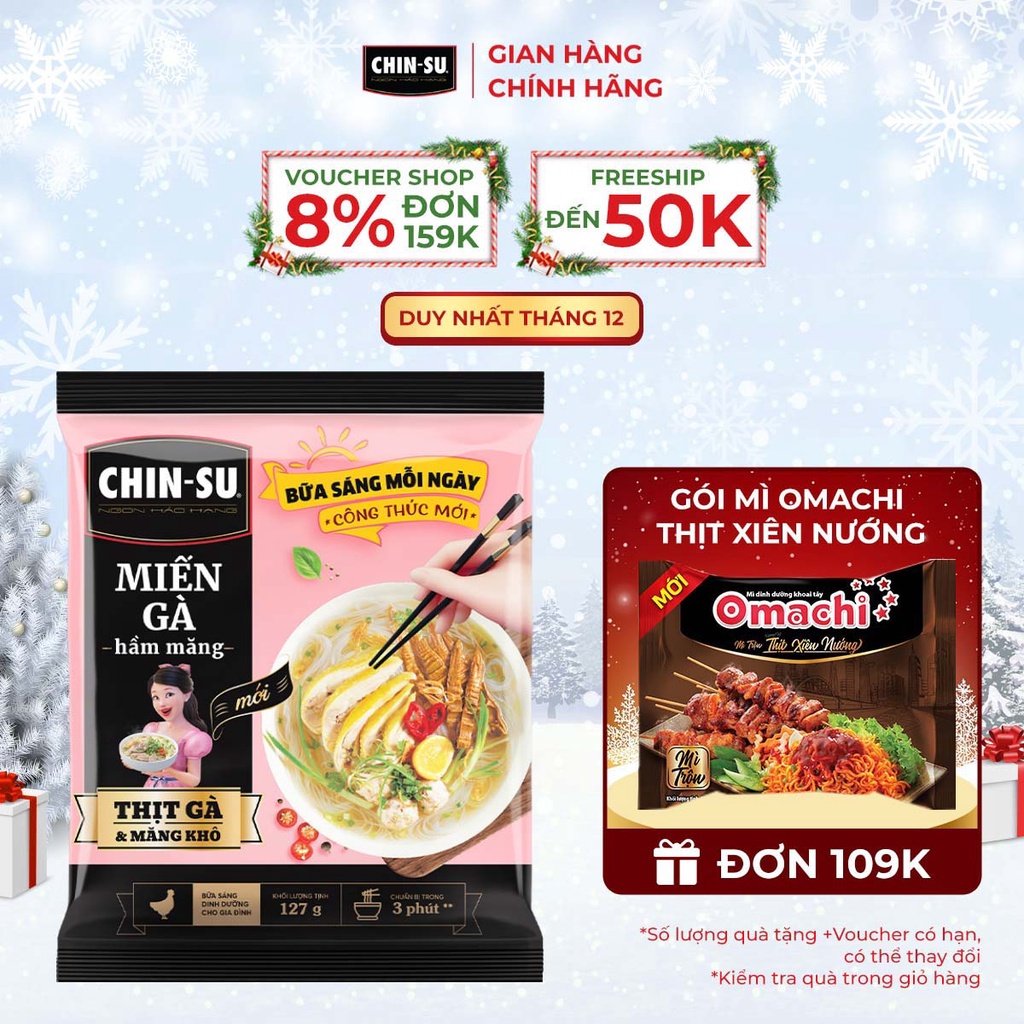 CHIN-SU Miến Gà Hầm Măng  Dạng Gói 127g