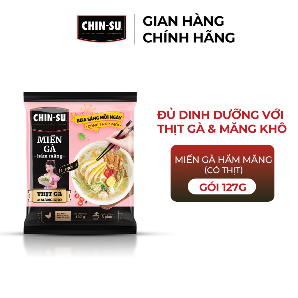 CHIN-SU Miến Gà Hầm Măng  Dạng Gói 127g