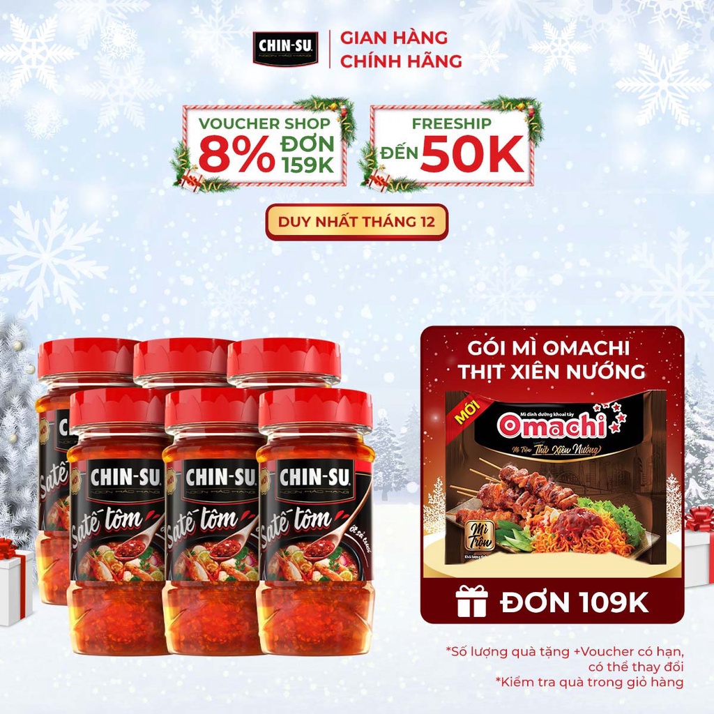 Combo 6 CHIN-SU Sa Tế Tôm ỚT Sả Hộp 90G
