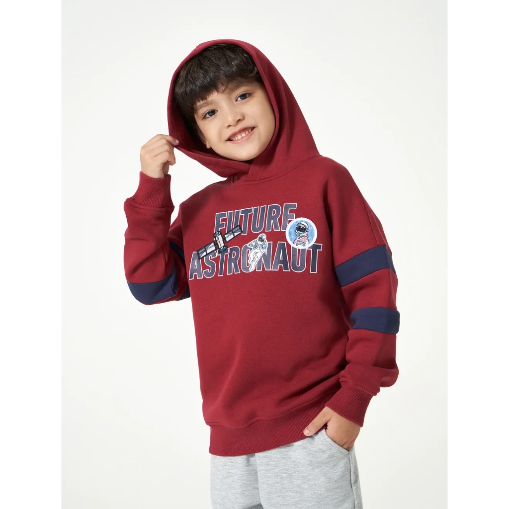 Áo nỉ bé trai CANIFA áo hoodie dài tay có mũ in hình 2TW23C001