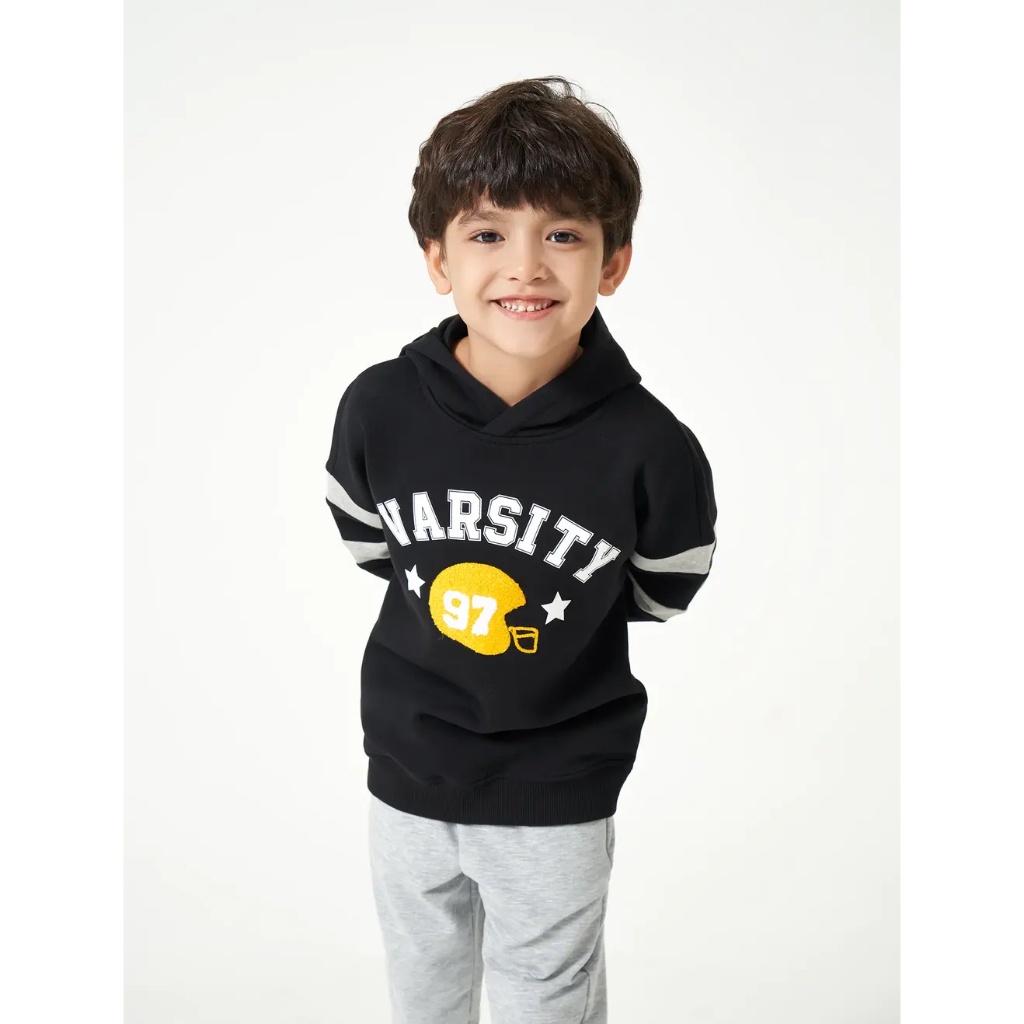 Áo nỉ bé trai CANIFA áo hoodie dài tay có mũ in hình 2TW23C001