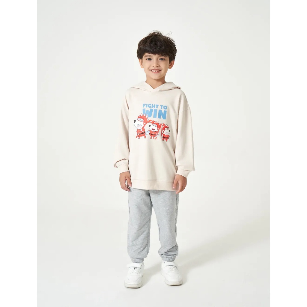 Áo nỉ bé trai CANIFA áo hoodie có mũ in hình Wolfoo 2TW23W004