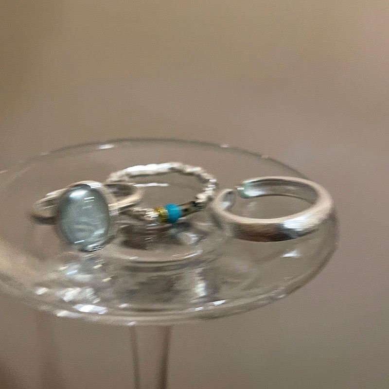 Nhẫn Hở Bằng Đá Tự Nhiên Màu Bạc Thời Trang Cho Nữ 12.20