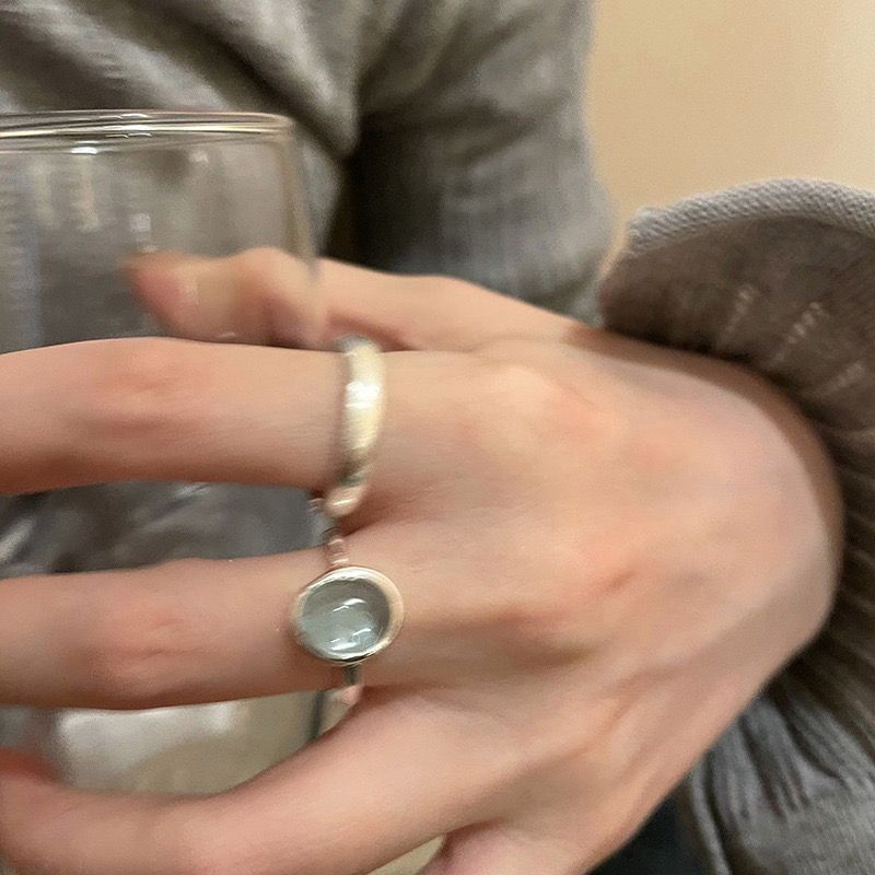 Nhẫn Hở Bằng Đá Tự Nhiên Màu Bạc Thời Trang Cho Nữ 12.20