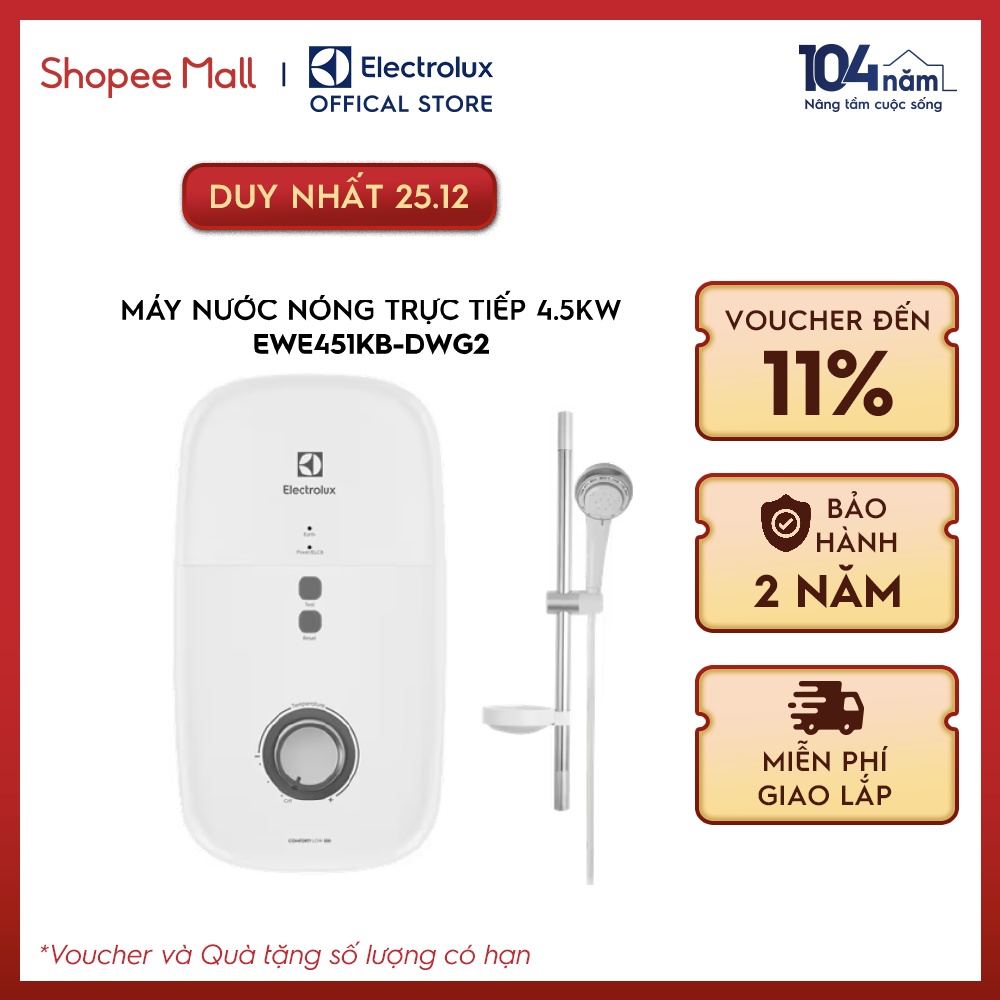 Máy nước nóng trực tiếp electrolux ComfortFlow™ 500 4.5kW - EWE451KB-DWG2