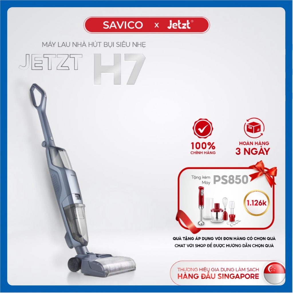 Máy lau sàn hút bụi trọng lượng siêu nhẹ JETZT H7 lực hút 15000PA