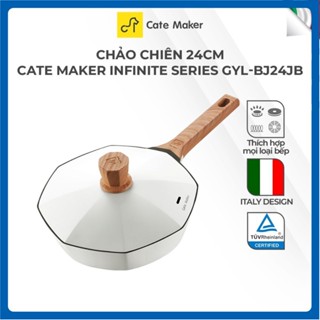 Chảo chống dính bát giác có nắp Cate-Maker INFINITE SERIES GYL-BJ24JB, size 24cm, dùng cho bếp từ