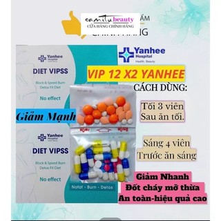 Giảm cân cấp tốc yanhee vip 12 plus x2 giảm nhanh an toàn thái lan -giảm 3-6kg
