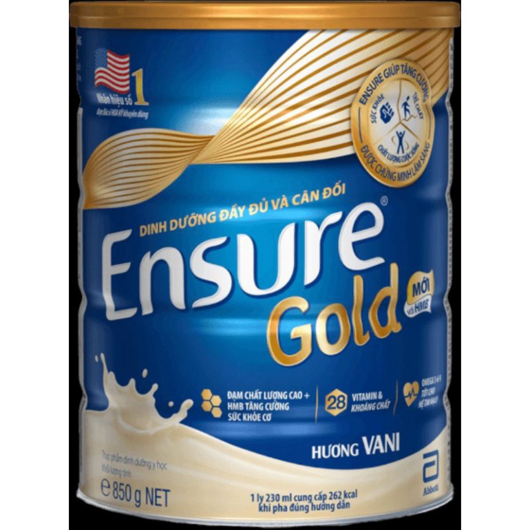 Sữa bột Ensure Gold hương Vani 850g ( DATE 2025)