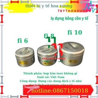 Hộp inox tròn đựng bông gòn, lưu mẫu các size