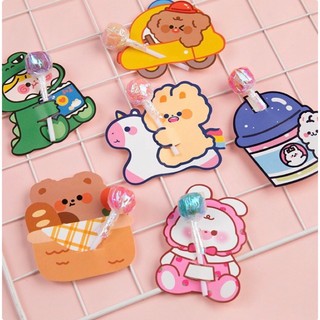 Set 5 thiệp kẹo hoạt hình quà tặng