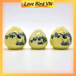 Cóng chim chích chòe, họa mi, khướu - Cóng sứ cho chim ăn họa tiết đẹp - Màu ngẫu nhiên