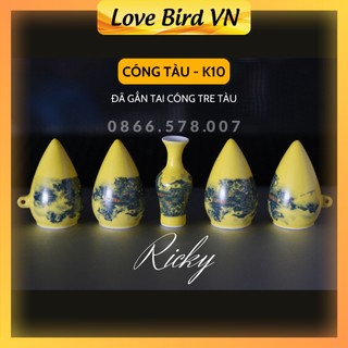 Cóng chim khuyên đẹp Ricky, cóng khuyên Sơn Thủy bộ 5 cái đã kèm tai cóng tàu
