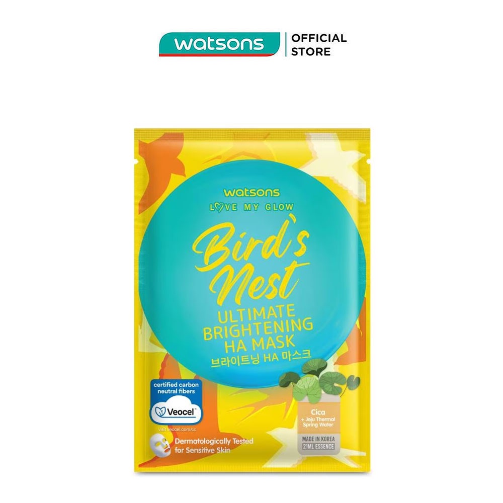 Mặt Nạ Watsons Love My Glow Bird's Nest Ultimate Brightening HA Mask 21ml
