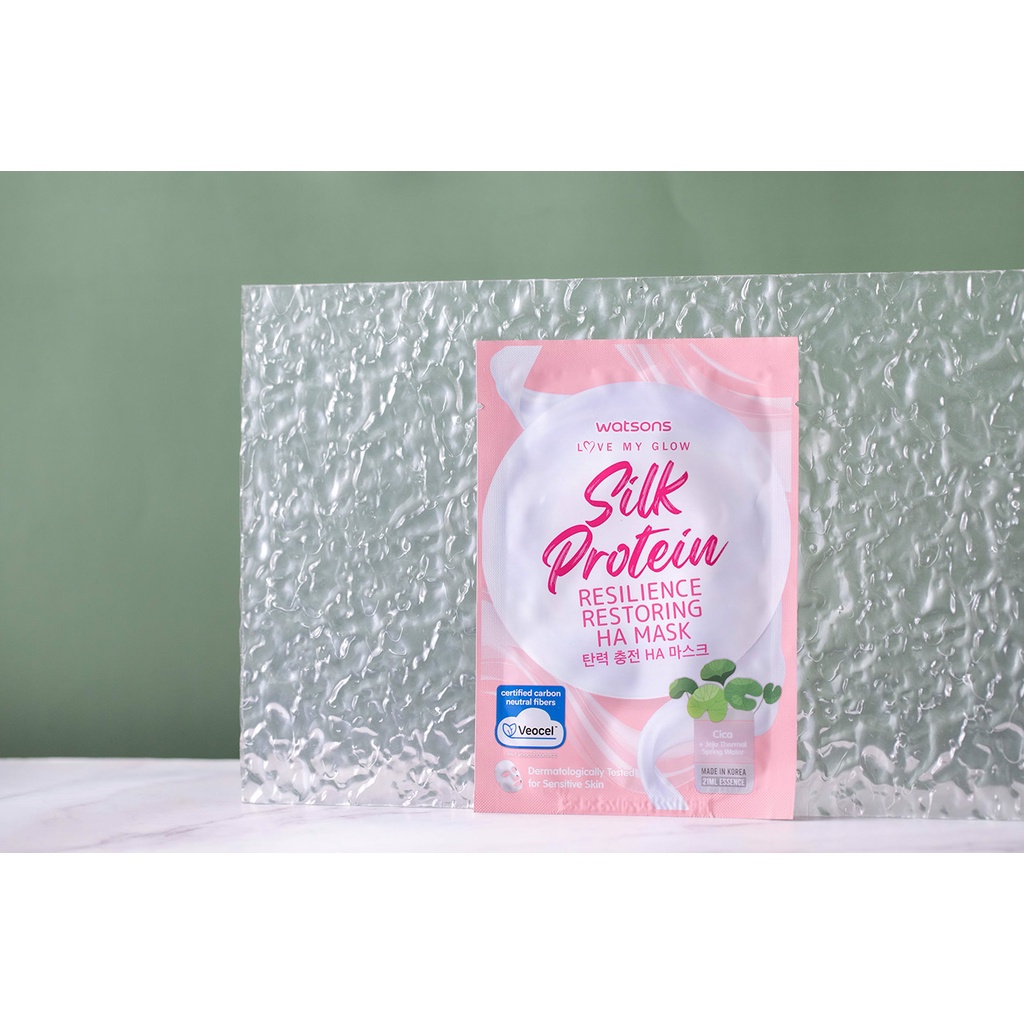 Mặt Nạ Watsons Love My Glow Silk Protein Resilience Restoring Ha Mask 21ml
