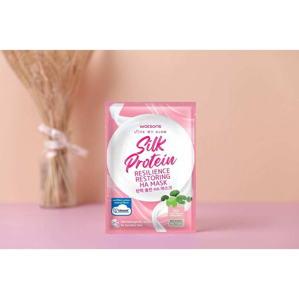 Mặt Nạ Watsons Love My Glow Silk Protein Resilience Restoring Ha Mask 21ml