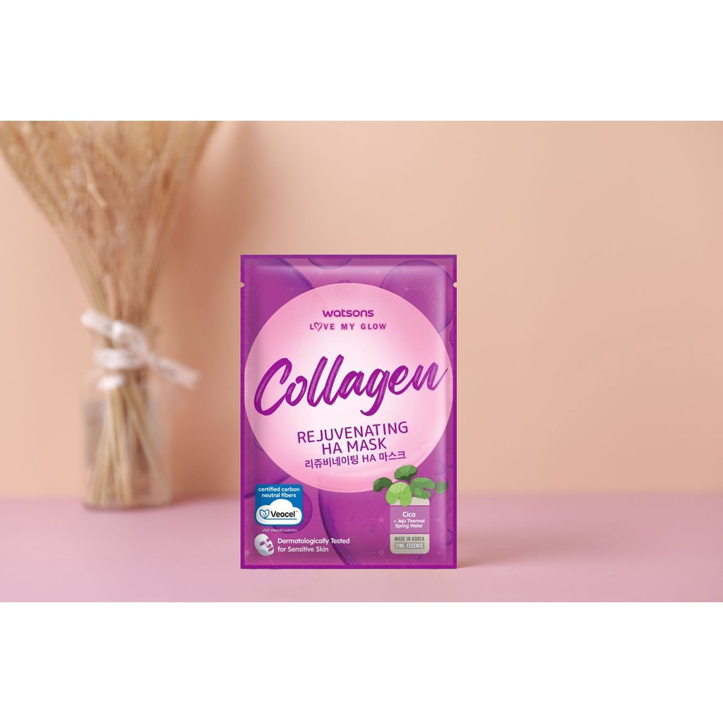 Mặt Nạ Watsons Love My Glow Collagen Rejuvenating HA Mask 21ml