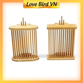 Rọ dế TRE cho lồng chào mào, vành khuyên đẹp - Chất liệu tre và Nhựa Mica