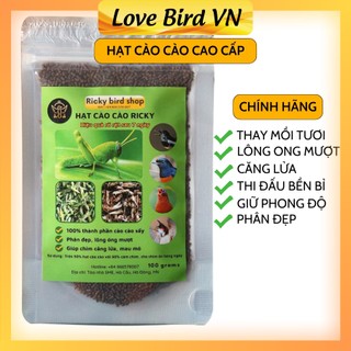Hạt cào cào Ricky cho chim chào mào, khuyên, chòe, mi cao cấp - Hạt cào cào sấy thay thế mồi tươi cho chim 100 grams