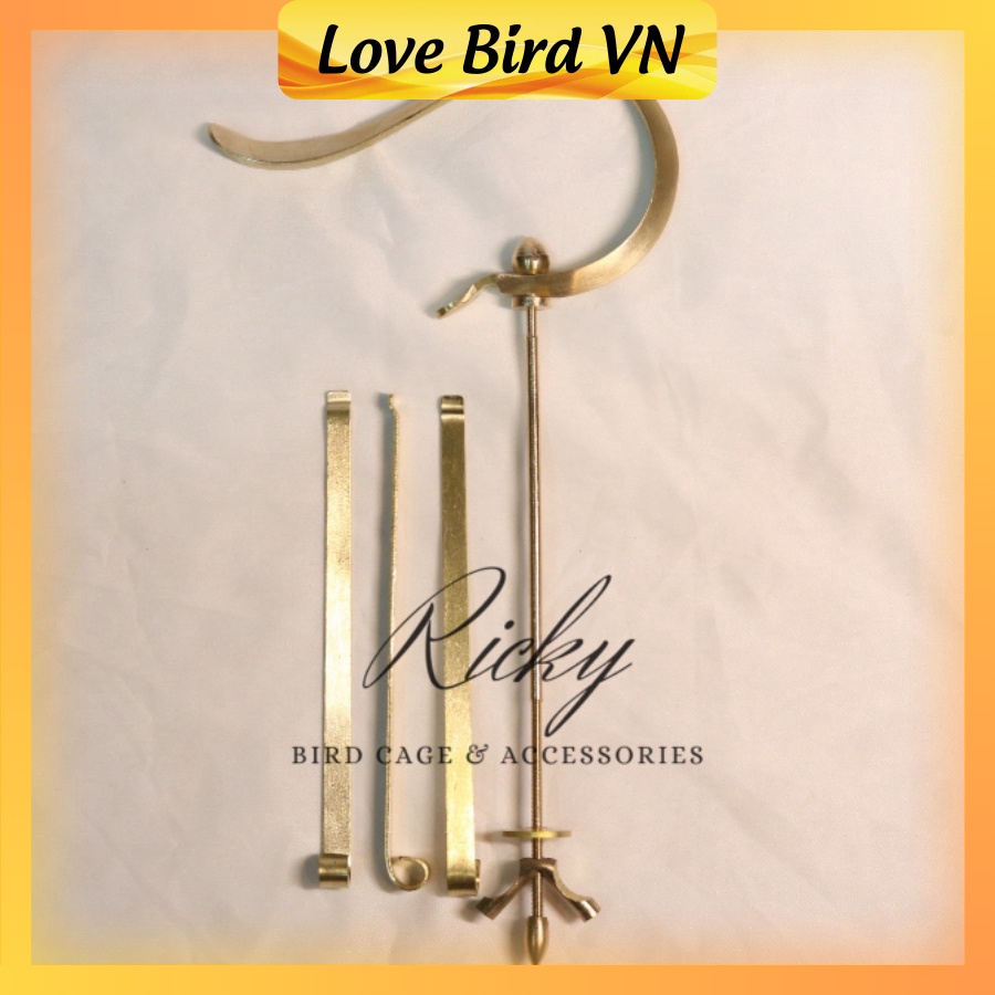 Móc lồng khuyên Ricky, móc tùng chất liệu đồng tặng kèm 3 nẹp