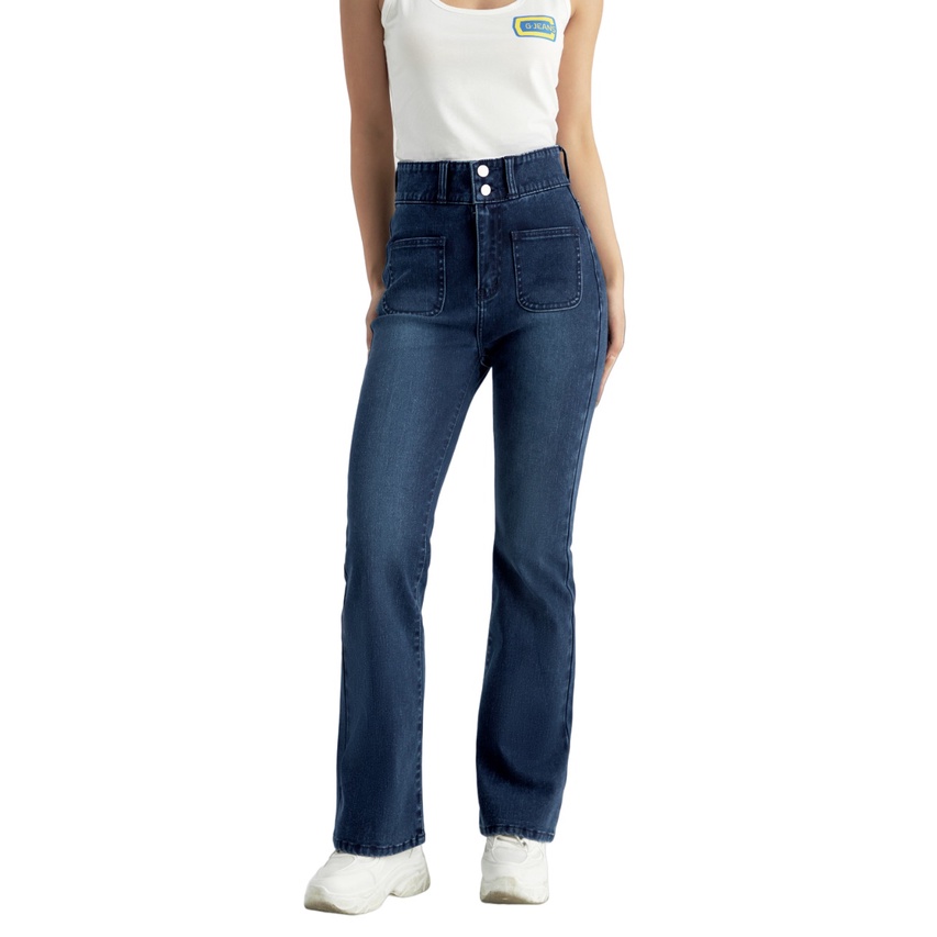 Quần dài Nữ Genviet Jeans ống vảy TQ110J8407