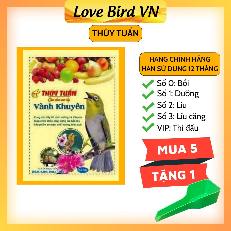Cám chim khuyên Thúy Tuấn hàng hiệu - Từ số 0 đến VIP (Lồng chim Ricky)