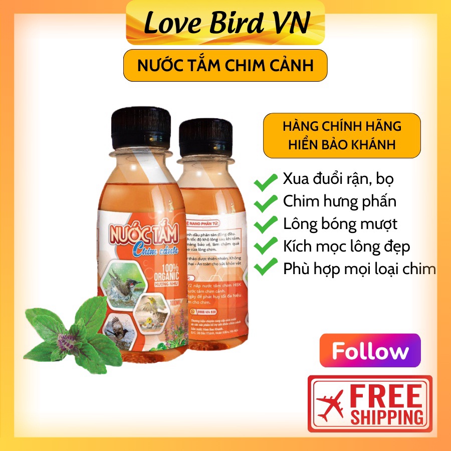 Nước tắm chim cảnh Hiển Bảo Khánh - Chiết xuất 100% từ tinh dầu cây Hương Nhu Tía