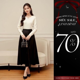 Áo len cổ xẻ v nửa khuy tiinstore ga23127