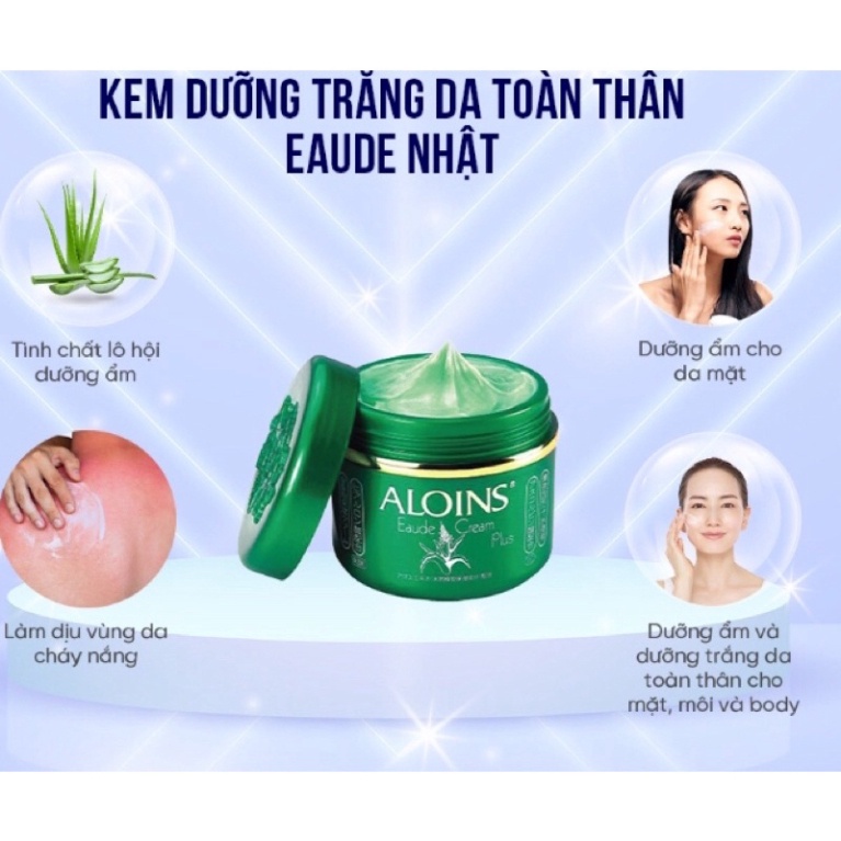 <HOT>Kem dưỡng ẩm lô hội Aloins Nhật Bản, kem lô hội xanh dưỡng da khô nứt nẻ mùa đông Eaude Cream S
