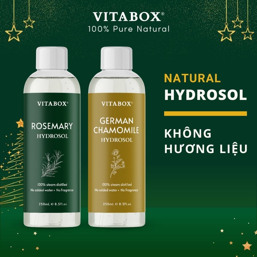 Nước ngưng thảo mộc hydrosol Vitabox - 100% chưng cất hơi nước, không hương liệu