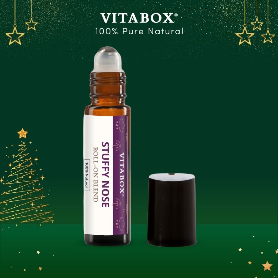 Thanh lăn tinh dầu giảm nghẹt mũi VITABOX - 100% thiên nhiên - 9mL