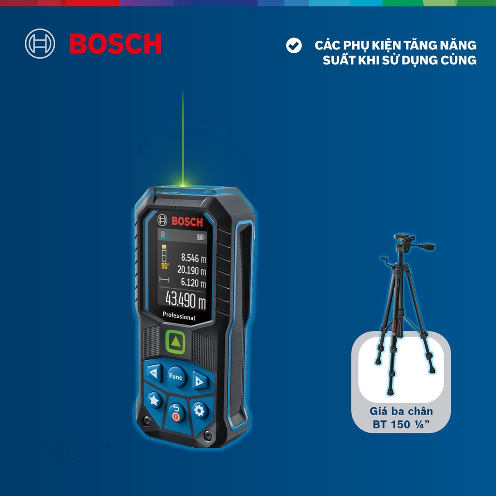 Máy đo khoảng cách Bosch laser xanh GLM 50-23 G