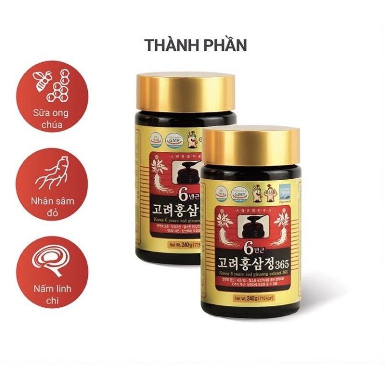 Cao hồng sâm 365 HànQuốc chiết xuất sâm 6năm 2 lọ 480g,tăng cường đề kháng