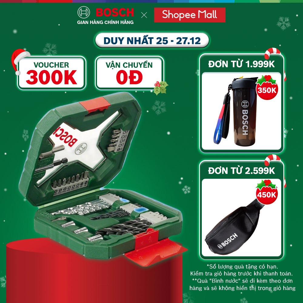 Bộ mũi khoan và vặn vít Bosch X-Line 34 món 2607010608