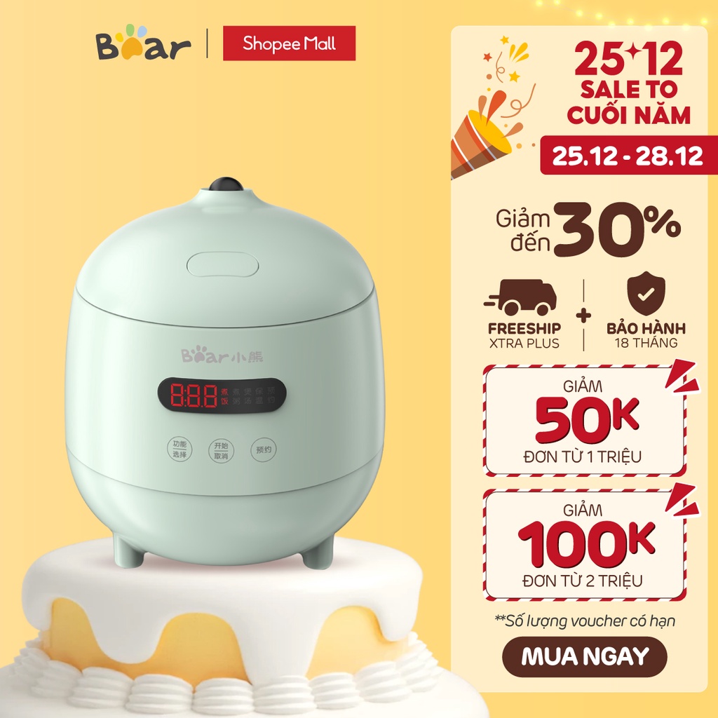 Nồi cơm điện MINI  1.2L  Bear DFB-B12F1 - Hàng chính hãng