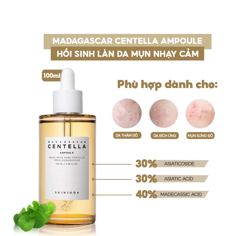 Tinh Chất SKIN1004 Madagascar Centella Ampoule Giảm Mụn Và Làm Dịu Dành Cho Da Nhạy Cảm 100ml