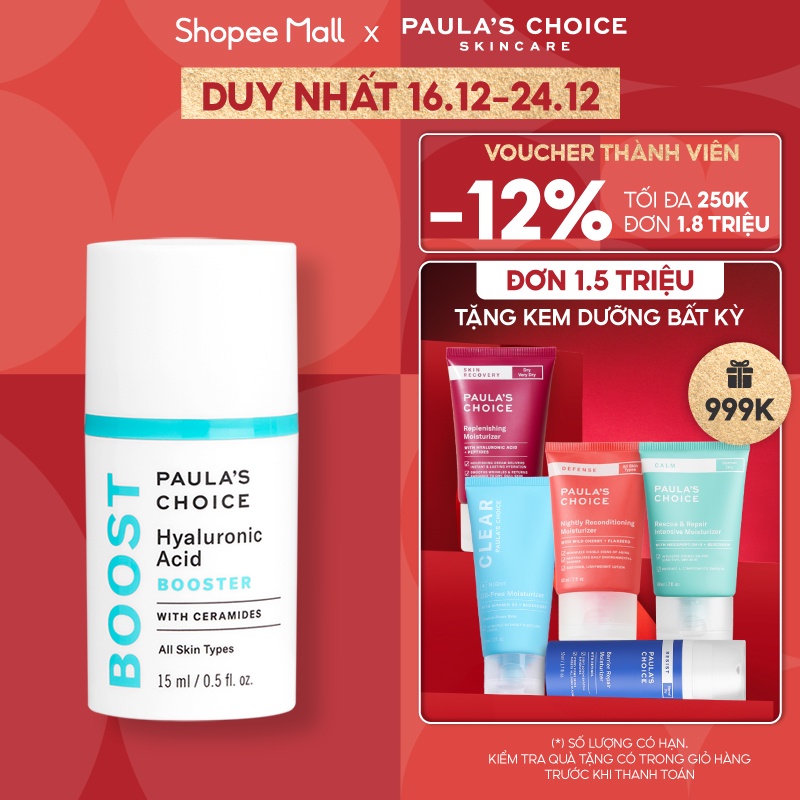 Tinh chất cấp nước làm căng bóng da Paula's Choice Hyaluronic Acid Booster 15ml 7860
