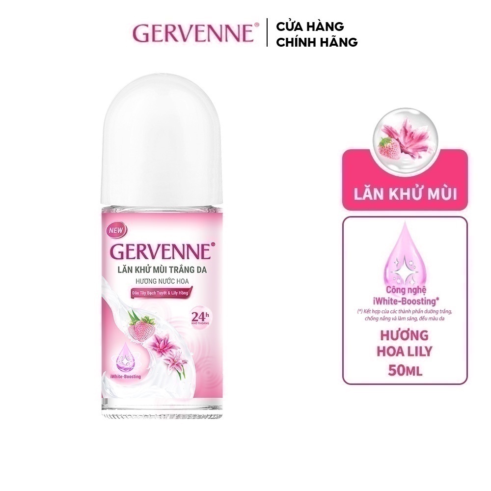 Lăn khử mùi trắng da Gervenne Pink Lily 50ml