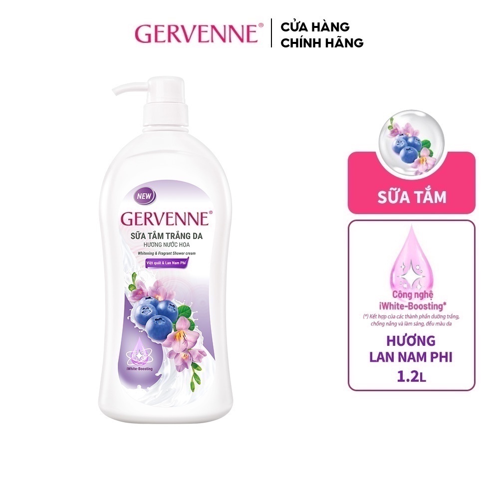 Sữa tắm trắng da hương nước hoa Gervenne Việt Quất và Lan Nam Phi