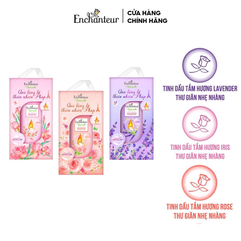 [HỘP QUÀ XMAS] Hộp quà sữa tắm dưỡng da thiên nhiên Enchanteur Naturelle 510gr