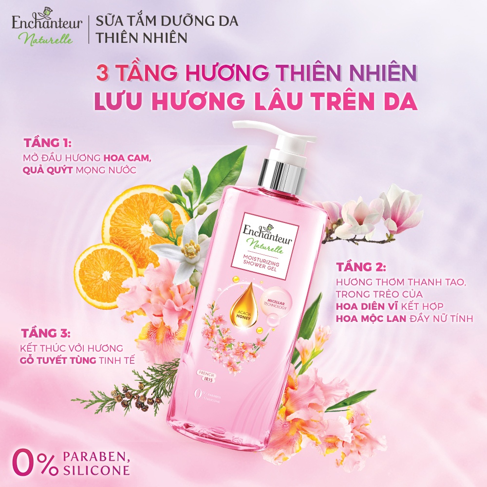 [HỘP QUÀ XMAS] Hộp quà sữa tắm dưỡng da thiên nhiên Enchanteur Naturelle 510gr