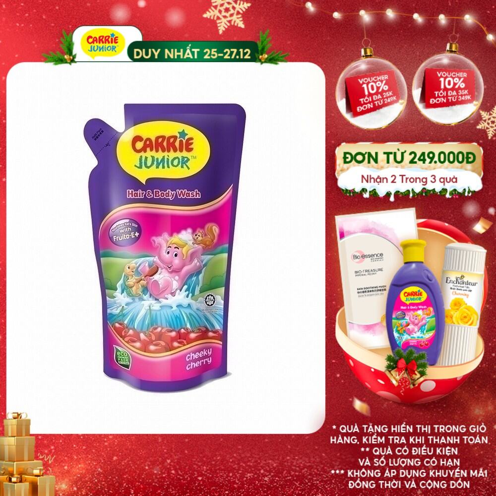 Túi Sữa Tắm Gội Carrie Junior Hương Cheeky Cherry 500G