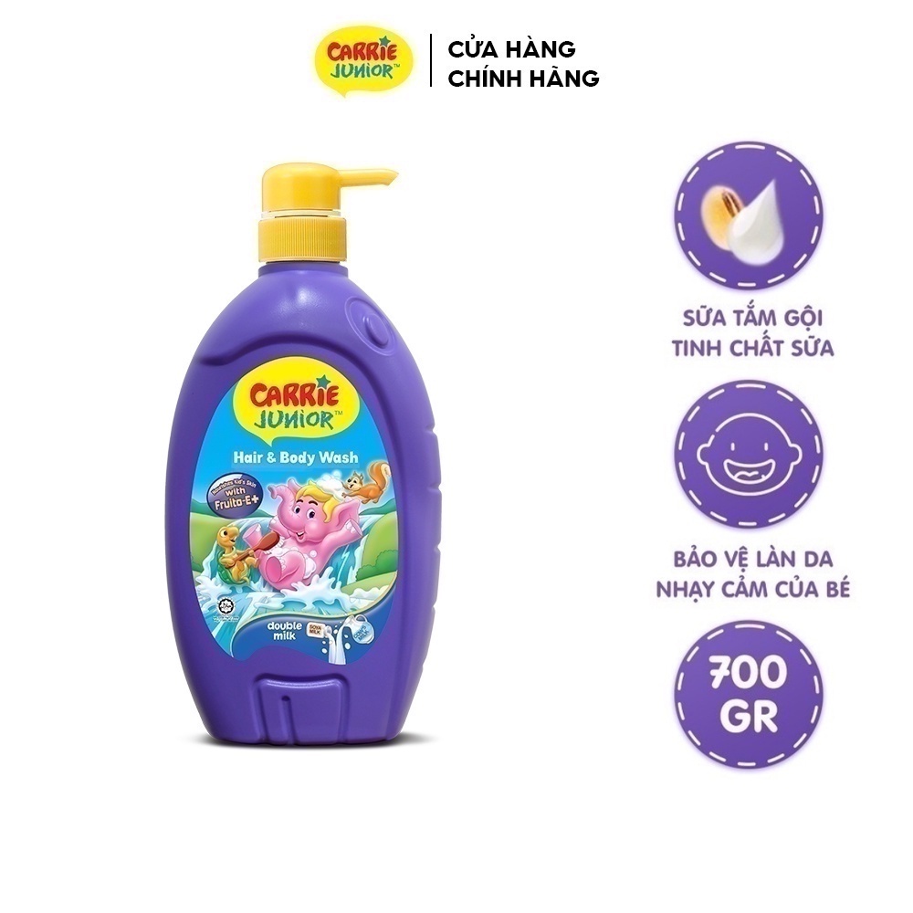 Sữa Tắm Gội cho bé Carrie Junior Tinh chất Sữa 700g