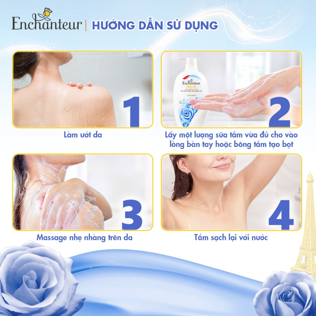 Combo 3 Sữa tắm nước hoa dưỡng da Enchanteur Magic 650gr