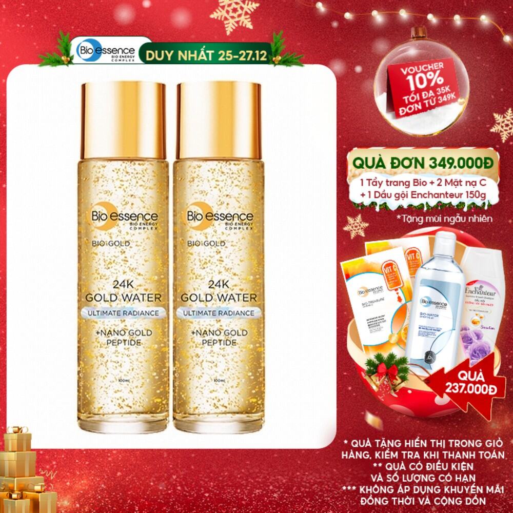 Combo 2 Nước dưỡng ngăn ngừa lão hóa vàng 24k Bio-Gold Bio-Essence 150ml/chai